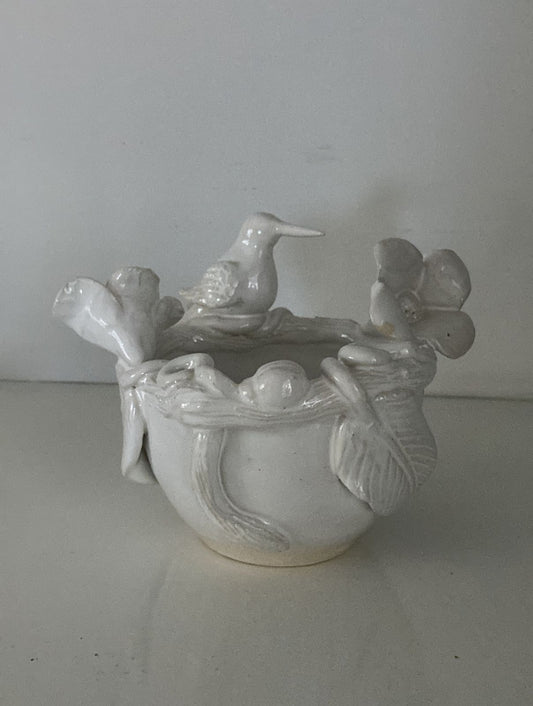 Tazon de Ceramica Colibri y Flores