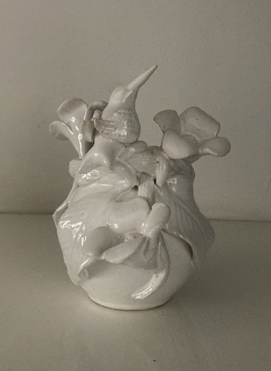 Florero con Colibris y Flores Ceramica Mini