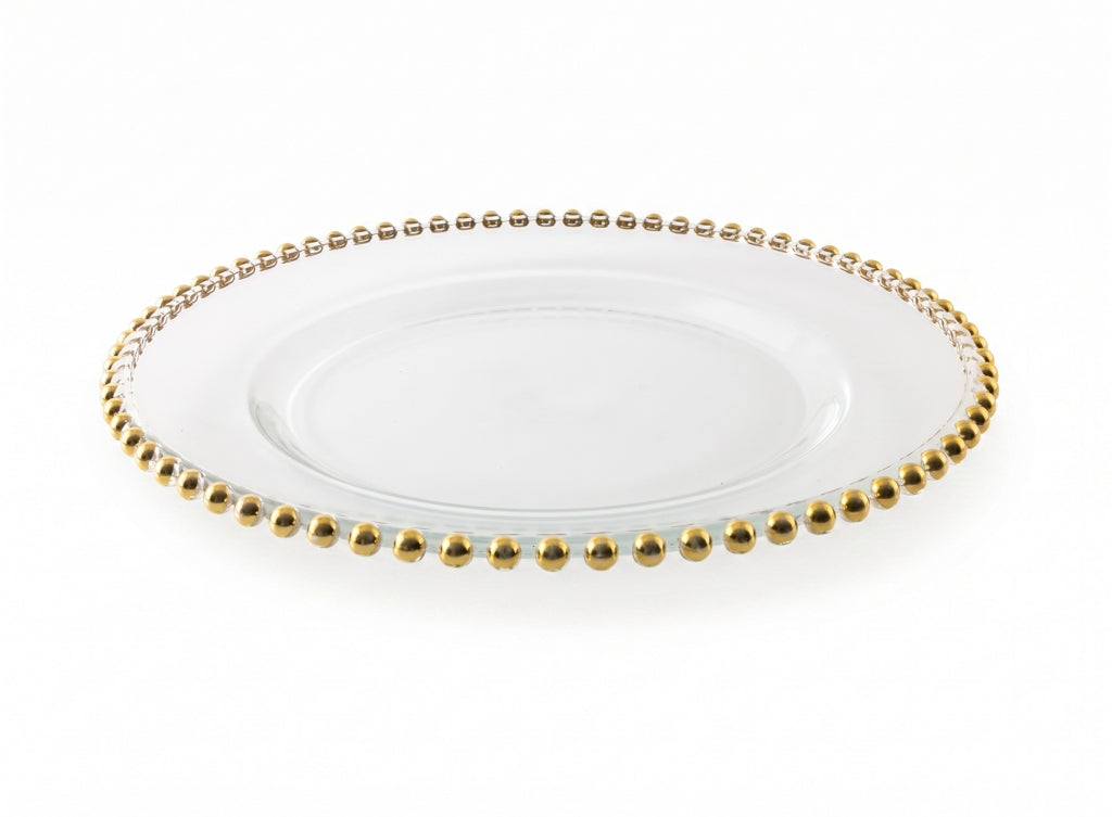 Porta Plato Perlas Oro