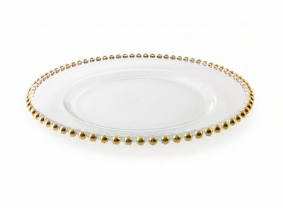 Porta Plato Perlas Oro