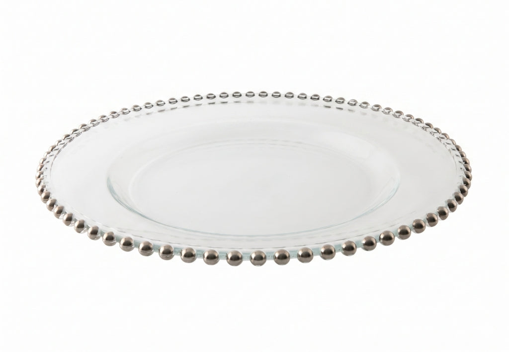 Porta Plato Perlas Plata