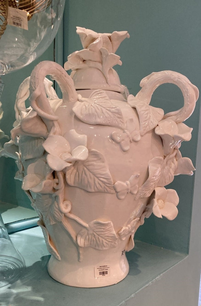 Escultura de Ceramica con Colibri Blanca