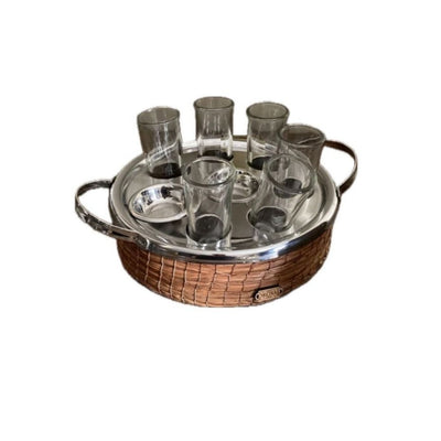 Set Tequilero Redondo con 6 Caballitos