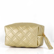 Cargar imagen en el visor de la galería, Cosmetiquera dorada cuero