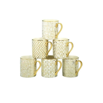 S/6 Tazas Doradas Mosaic