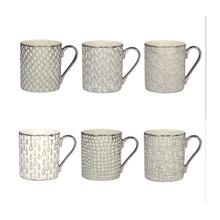 Cargar imagen en el visor de la galería, Tazas Plateadas Mosaic de 14 oz (6) surtidas