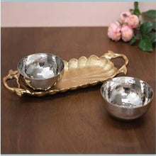 Cargar imagen en el visor de la galería, Gilded Leaf Tray w/ Bowls S/3,