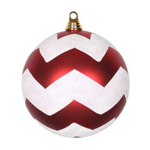 Cargar imagen en el visor de la galería, 8" Red-White Matte-Glitter Chevron Ball