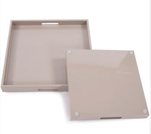 Cargar imagen en el visor de la galería, Charola Cuadrada Taupe - Grande