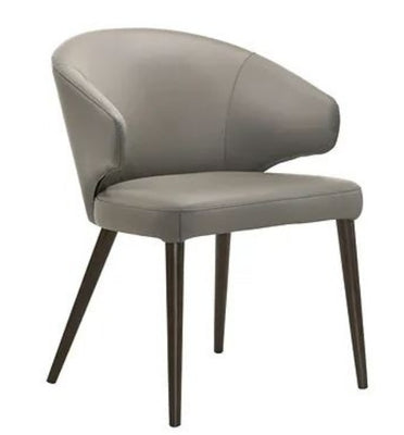 Silla de Piel Smoky Gris