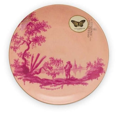 Set de 6 platos paisaje rosa 19 cm
