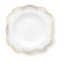 Cargar imagen en el visor de la galería, Plato Hondo Estrellas Doradas Colección Vajilla Royal Winter White