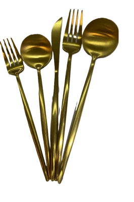 Set 5 pzas - Cubiertos Dorados