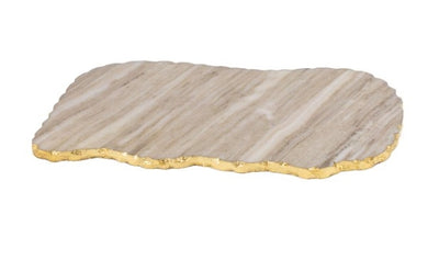 Quesera Marmol Beige-Dorado