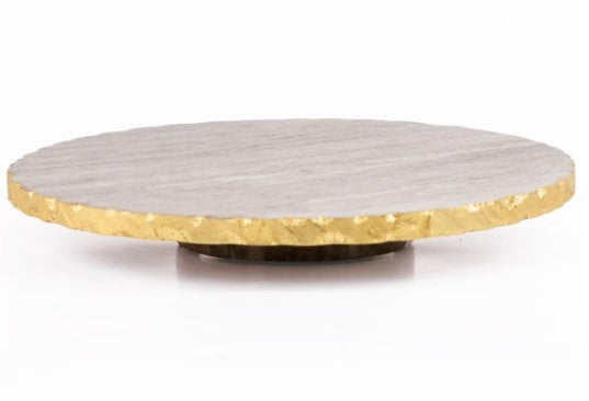 Lazy Susan Marmol Taupe/oro