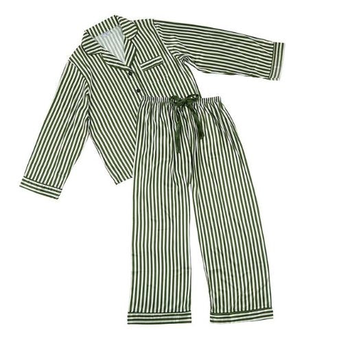 Pijama Rayas Verde M