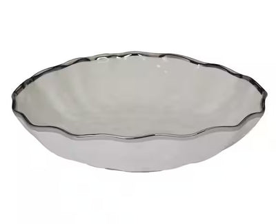 Plato Hondo Borde Plateado