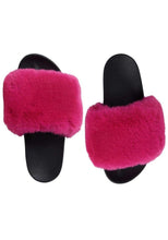 Cargar imagen en el visor de la galería, Pantufla con peluche rosa talla 7