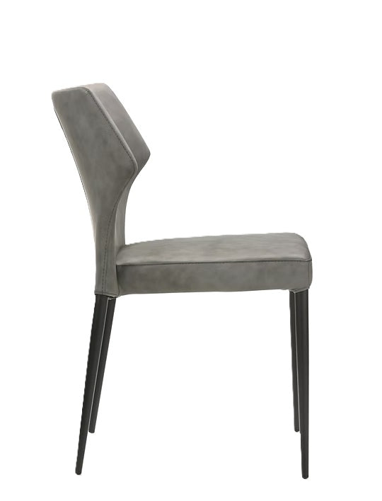 Silla Piel Gris Claro