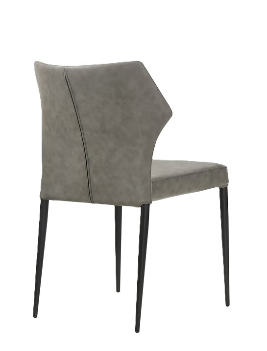 Silla Piel Gris Claro
