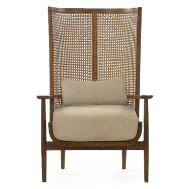 Silla de Acento  de Madera con Ratán