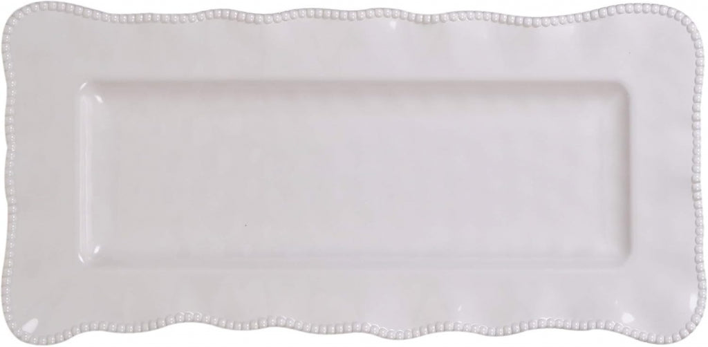 Plato rectangular color crema