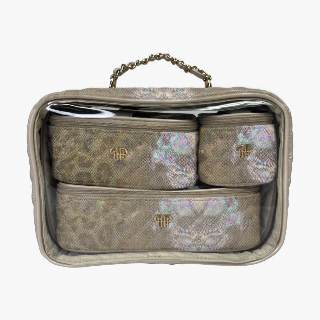 Estuche / Cosmetiquero 3 piezas brilloso