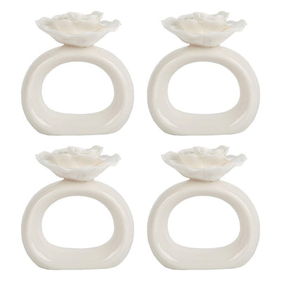 Set 4 Anillos de Servilletas Blancos