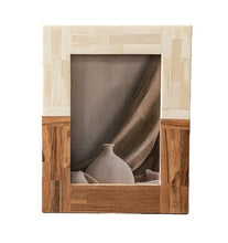 Cargar imagen en el visor de la galería, Portafoto Bicolor Madera-Hueso Chico