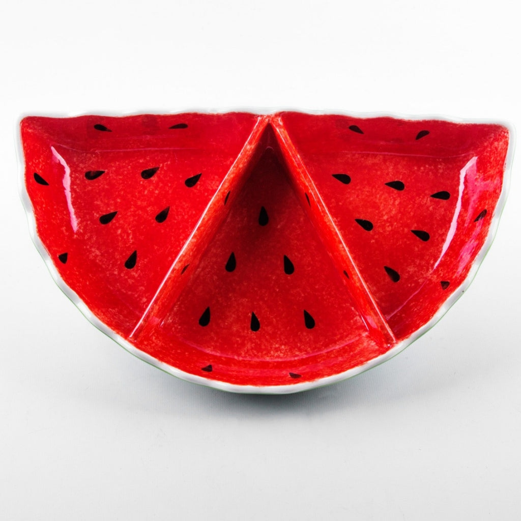 Plato sandia seccionado