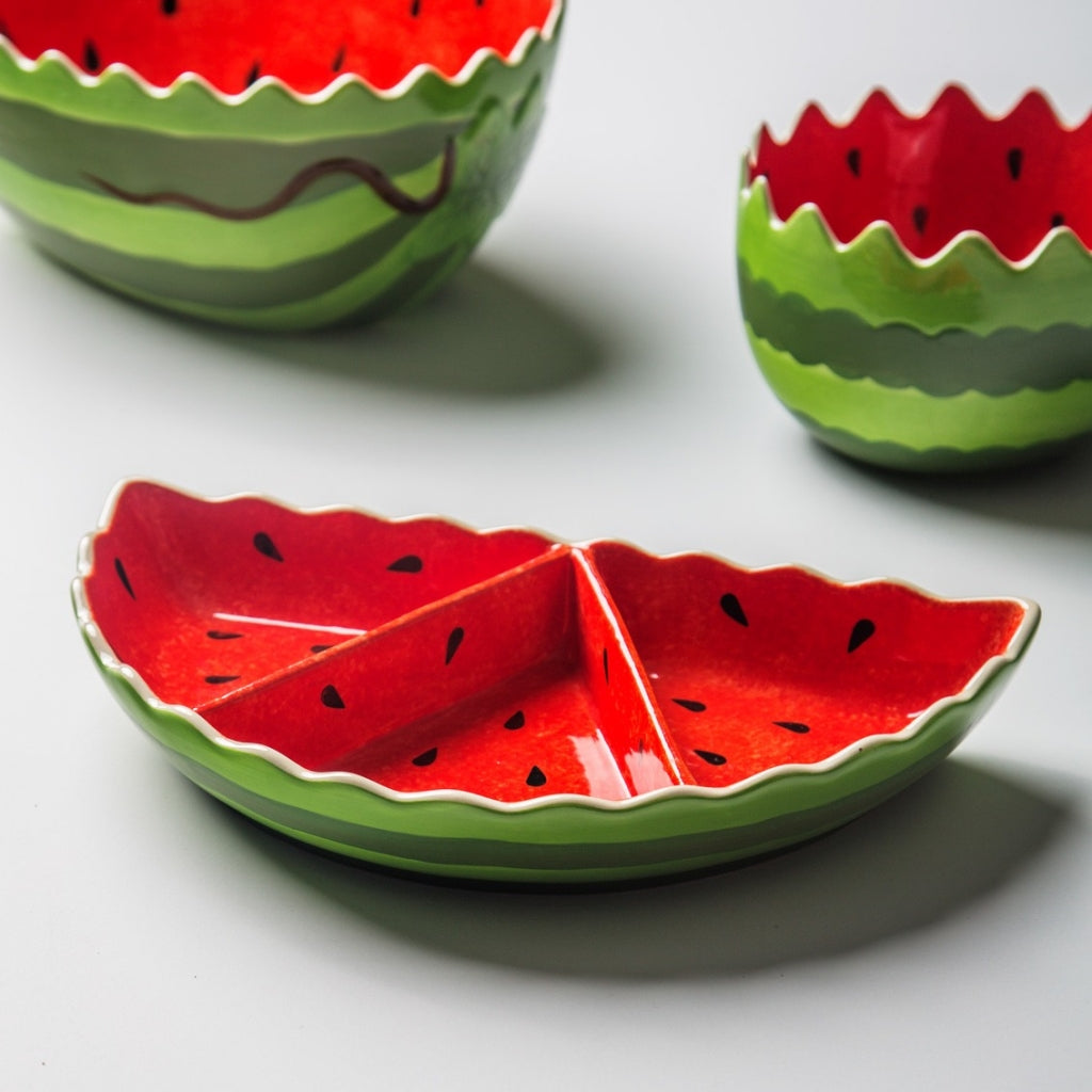 Plato sandia seccionado