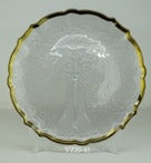 Plato base cristal filo dorado