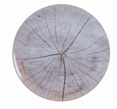 Bajo plato rebanada de arbol