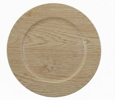 Bajo plato madera clara