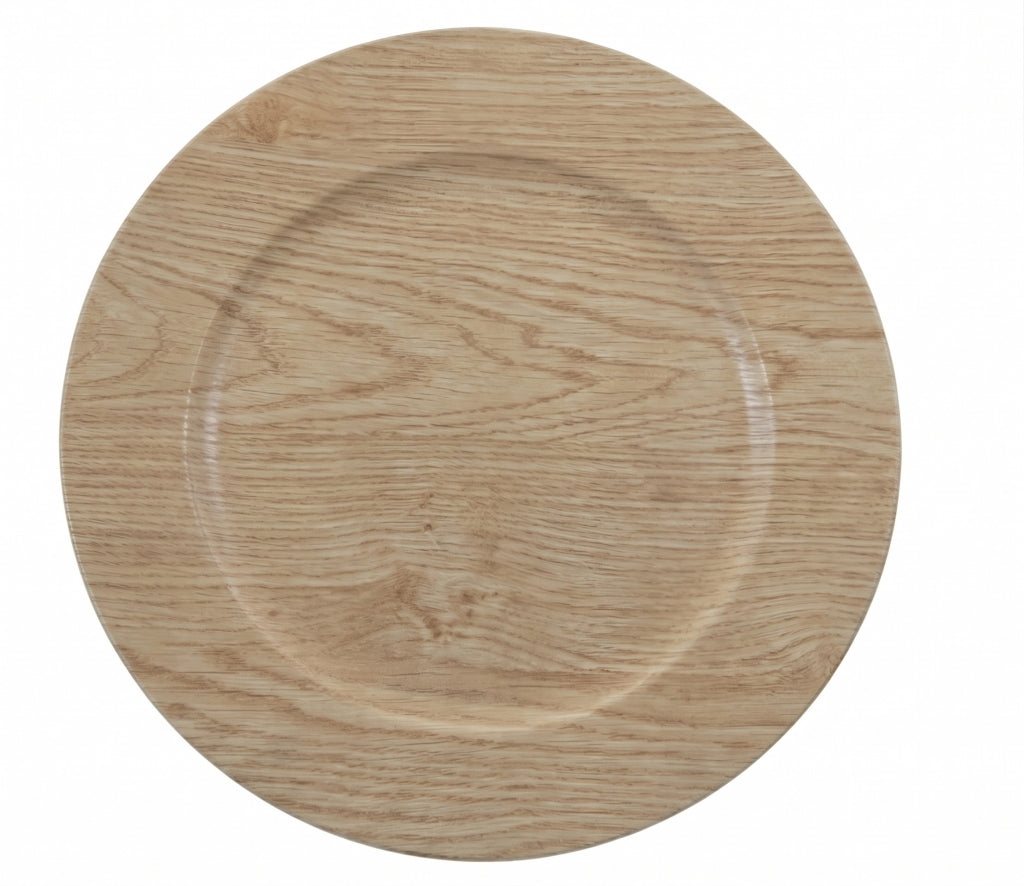 Bajo Plato de Madera Clara