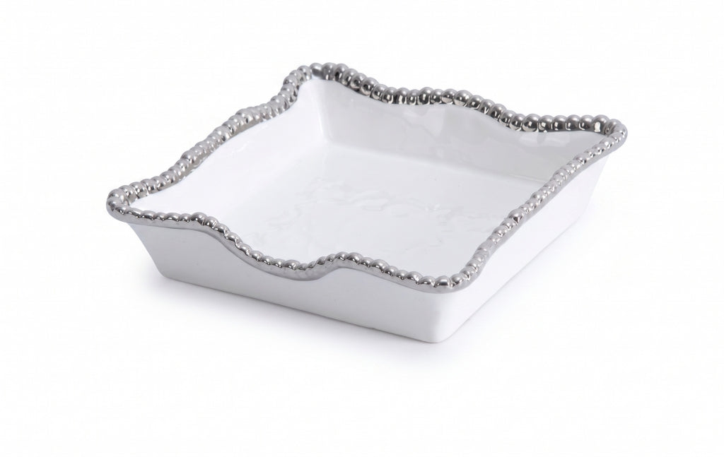 Servilletero Cuadrado Filo Plata