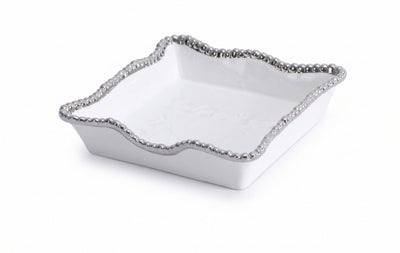 Servilletero Cuadrado Filo Plata