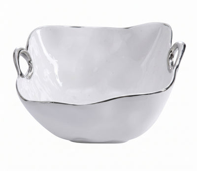 Bowl Cuadrado con Orilla Plata Mediano