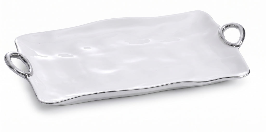 Charola Alargada Blanca