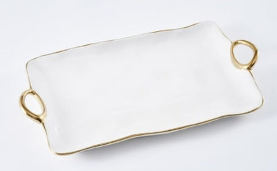Charola larga filo oro