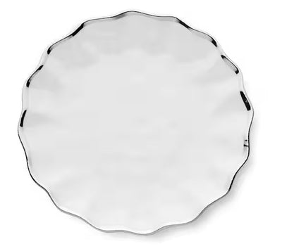 Set 4 Platos blanco filo plata 28 cm