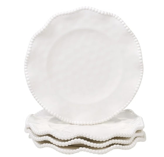 Set 4 vajilla crema perlas mediano