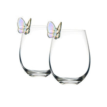 Cargar imagen en el visor de la galería, Copas de Cristal Mariposa - Set de 2