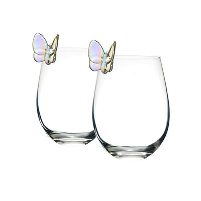 Copas de Cristal Mariposa - Set de 2