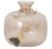 Cargar imagen en el visor de la galería, Florero Vidrio Mariposa Metal