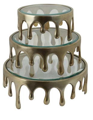 Pastelera/ Charola Gotas de Metal