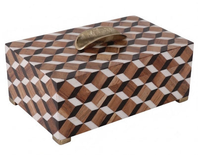 Caja Geométrica de Madera Grande