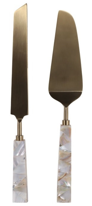 Cubiertos para Pastel Piedra Blanca