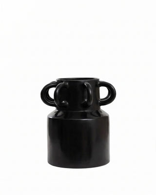 Jarrón Negro con Manijas