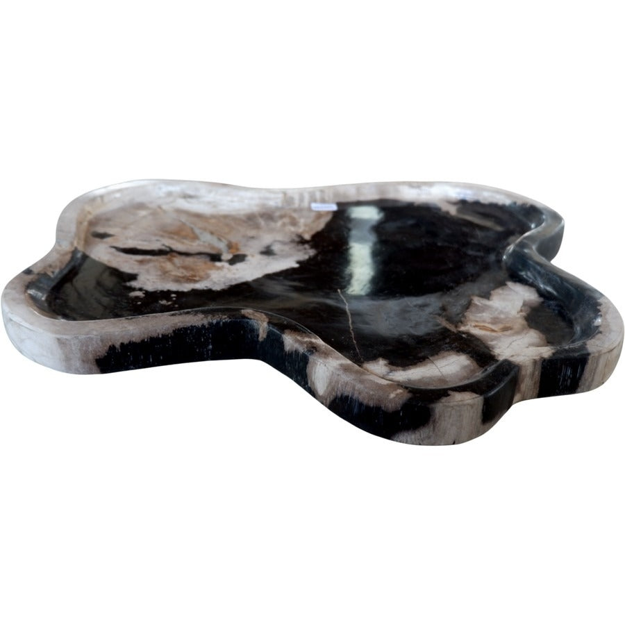 Plato Irregular Madera Petrificada